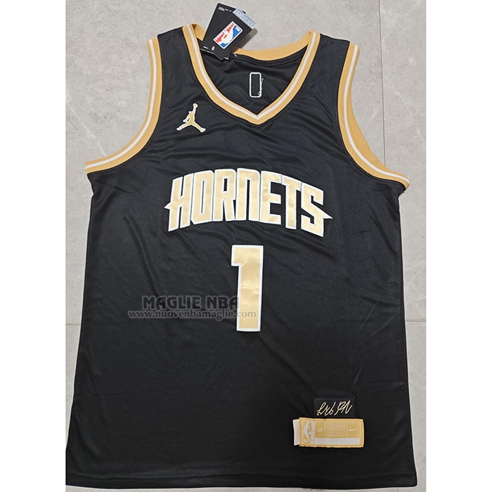 Maglia
 LaMelo Ball NO 1 Charlotte Hornets Select Series Or
 Nero
